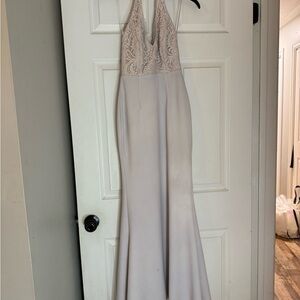 Lulu's White Backless Lace Dress